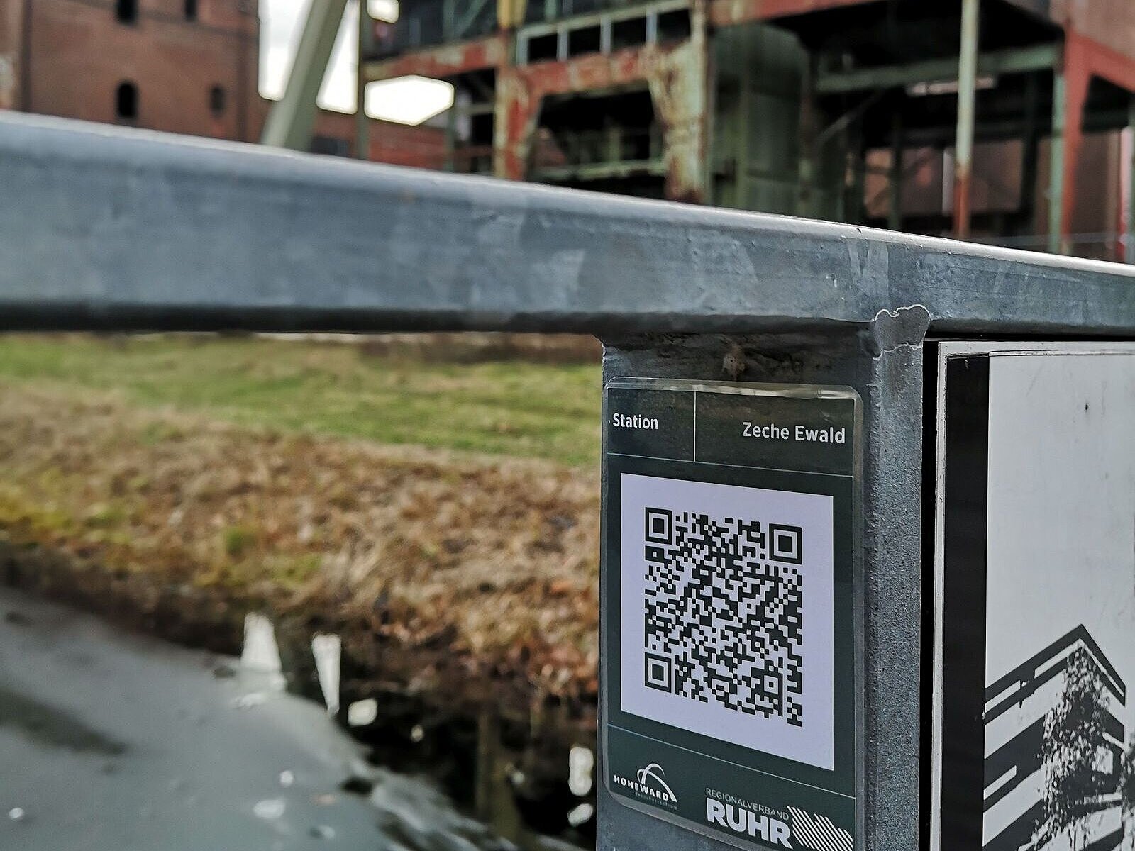 QR-Code für die Schnitzeljagd im Landschaftspark Hoheward an der Stadtgrenze von Herten/Recklinghausen.