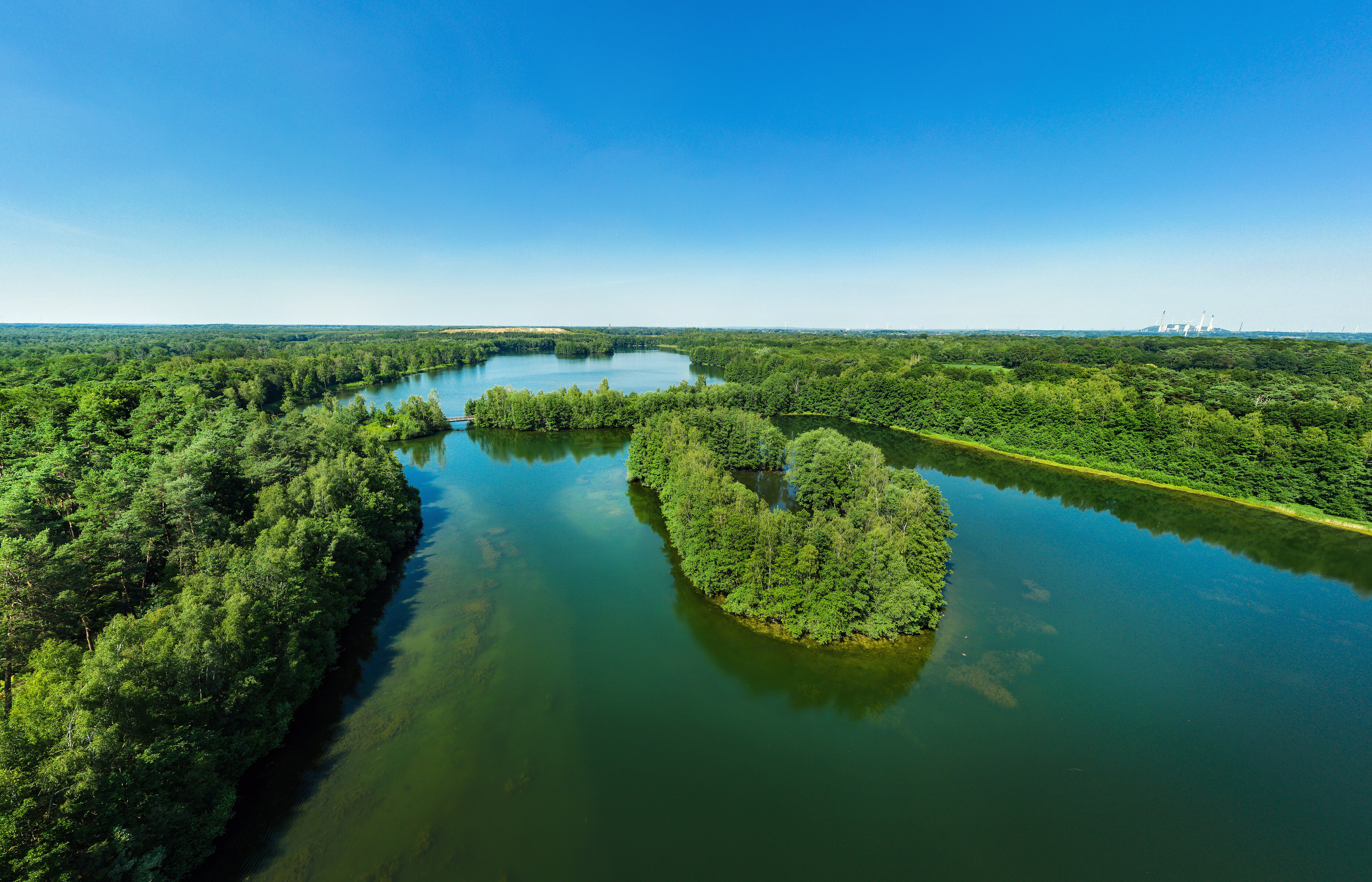 Heidesee beim RVR-Besucherzentrum Heidhof in Bottrop-Kirchhellen.