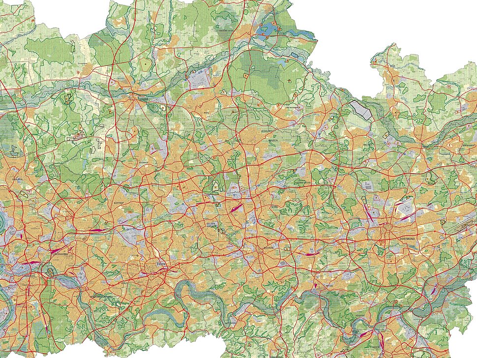 Kartenausschnitt Regionalplan Ruhr 
