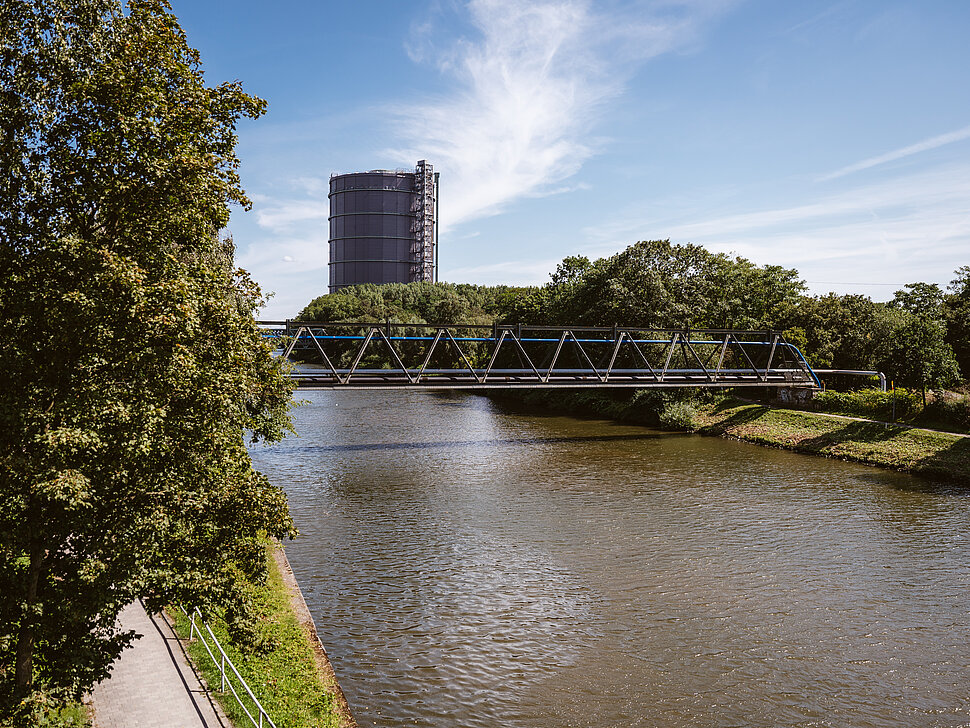 Route Industriekultur: Großstandort Gasometer mit neuem Anstrich – abgeschlossene Baumaßnahme 2021.