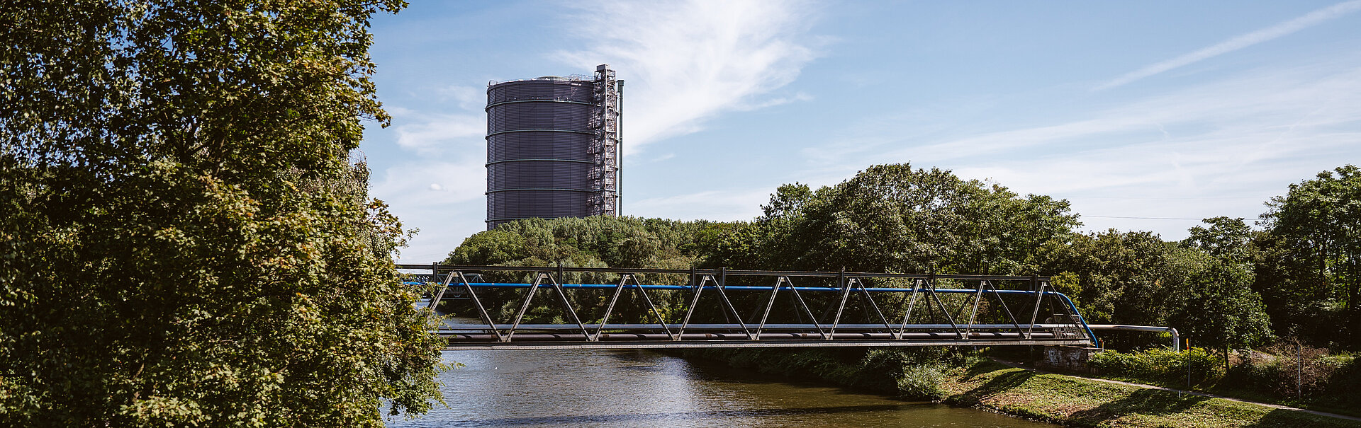 Route Industriekultur: Großstandort Gasometer mit neuem Anstrich – abgeschlossene Baumaßnahme 2021.