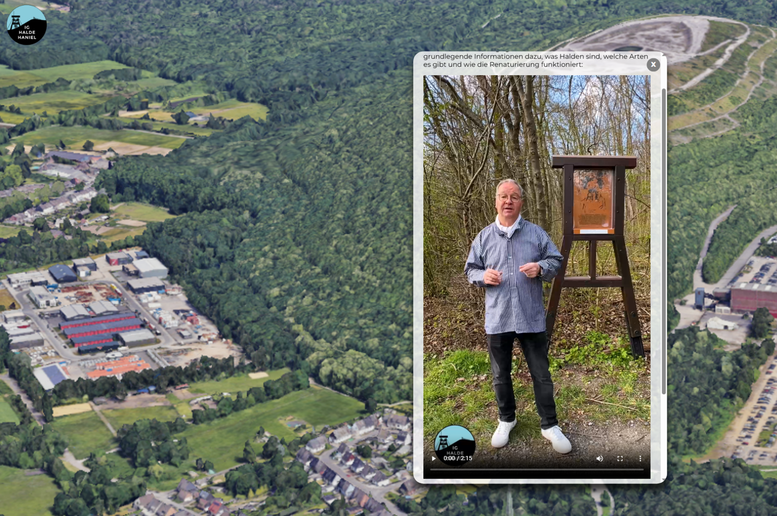Videoausschnitt aus der Online-Bergbau-Tour auf Halde Haniel