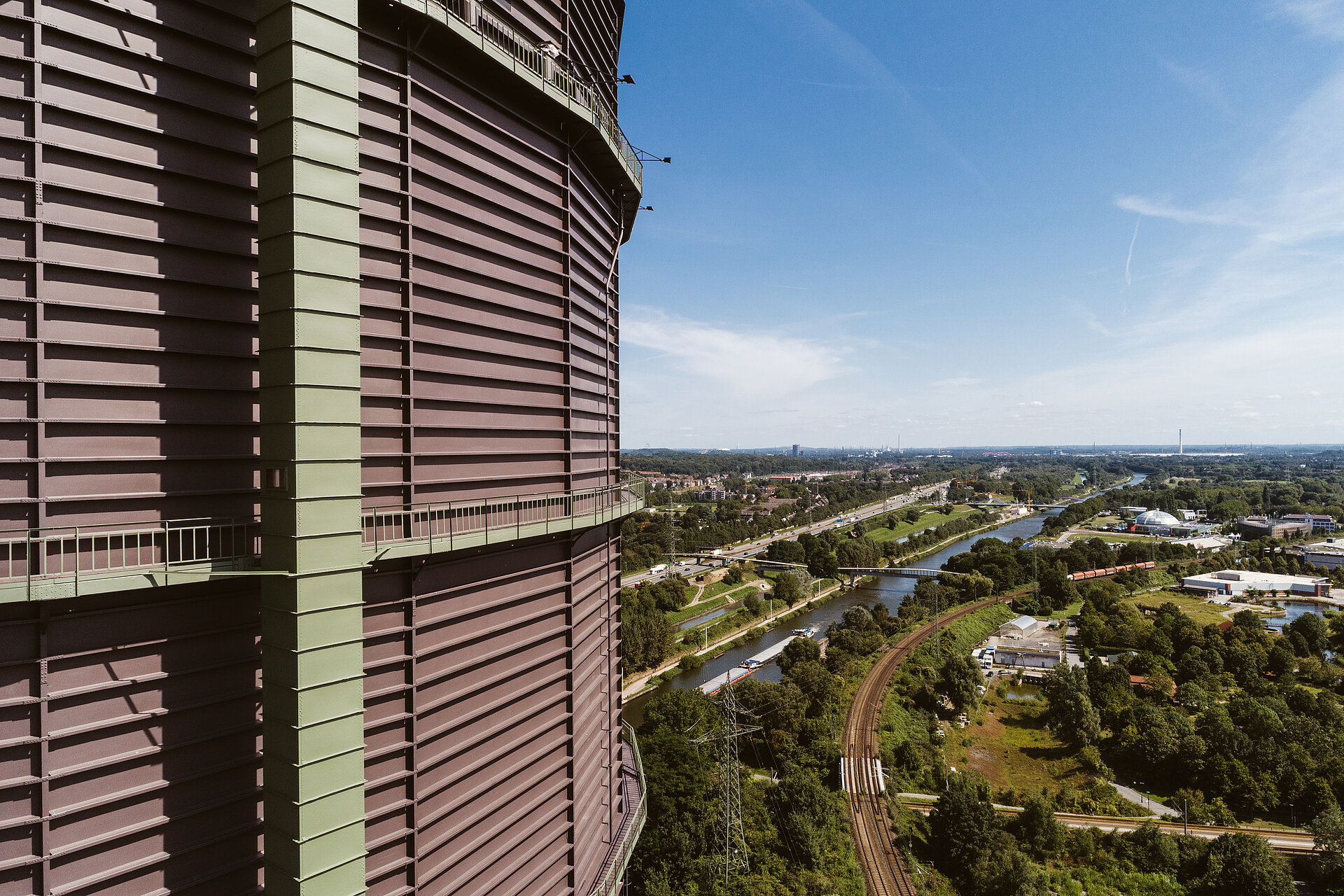 Route Industriekultur: Großstandort Gasometer mit neuem Anstrich – abgeschlossene Baumaßnahme 2021.