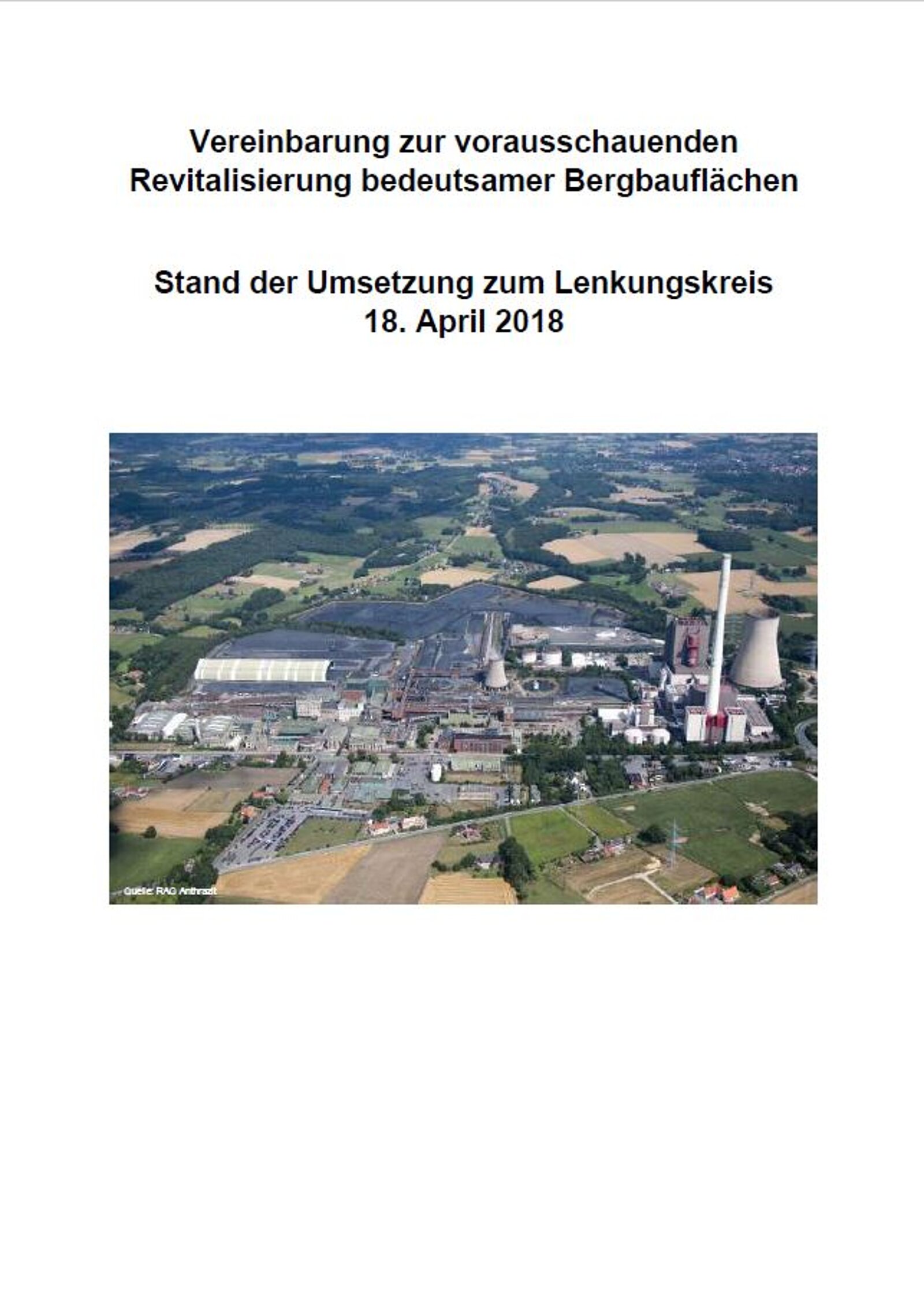 Titelbild Sachstandsbericht Bergbauflächen 2018