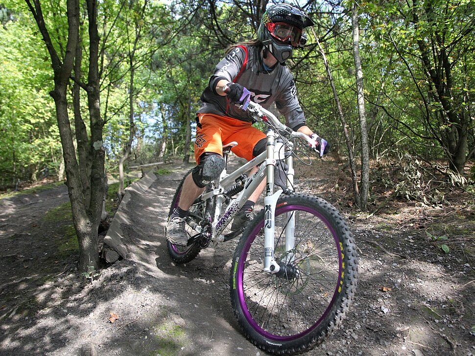 Probelauf der Mountainbike-Strecke auf der Halde Hoppenbruch