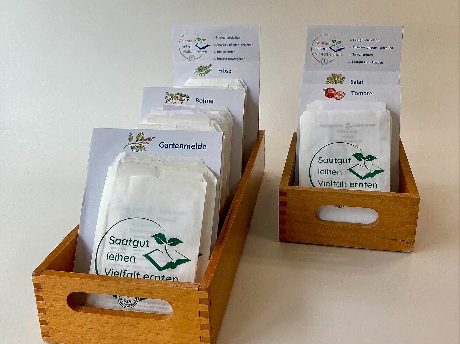 RVR Saatgutbibliothek Saatgut in Tütchen verpackt.