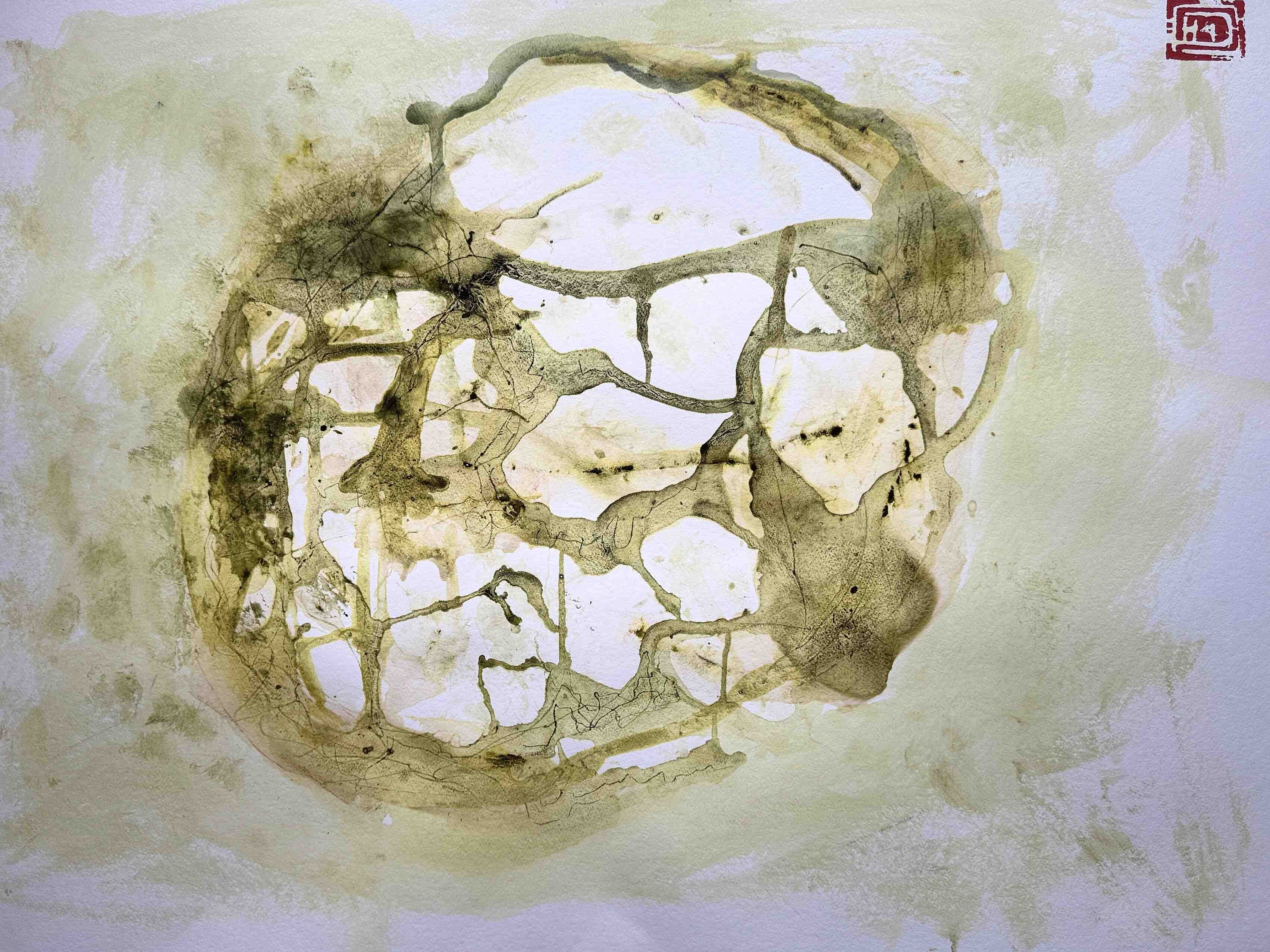 Ein mit Naturfarben gemaltes Bild