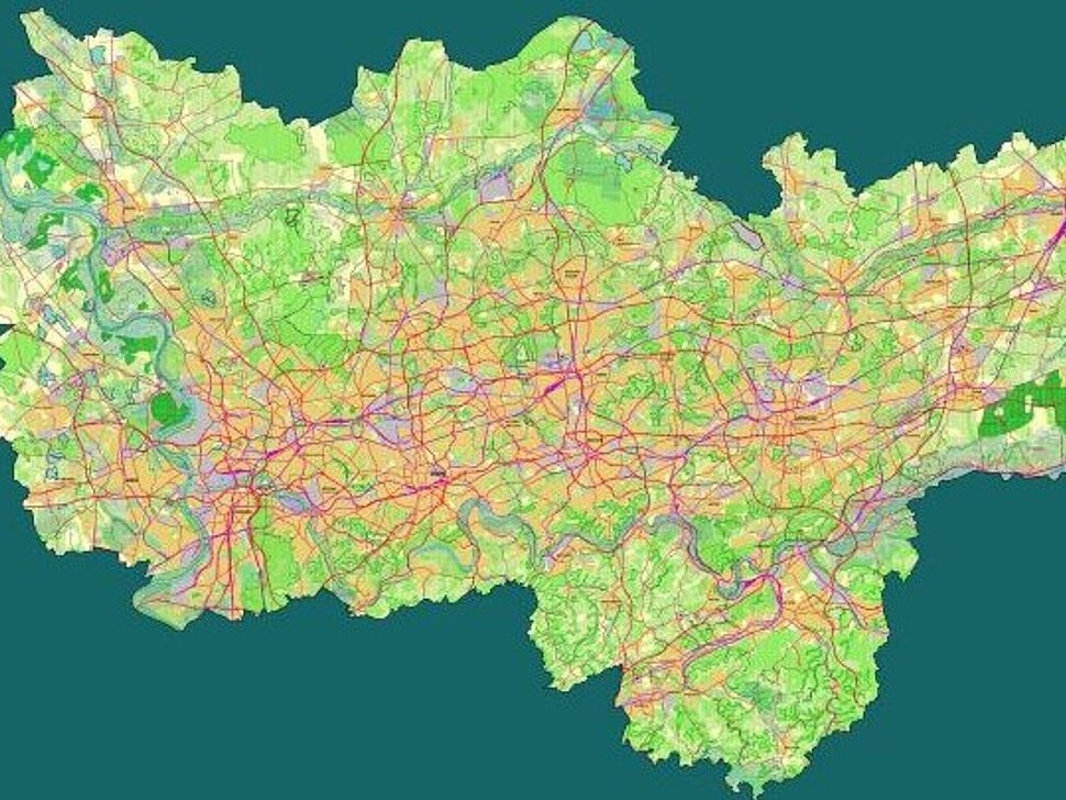 Karte des Regionalplans Ruhr