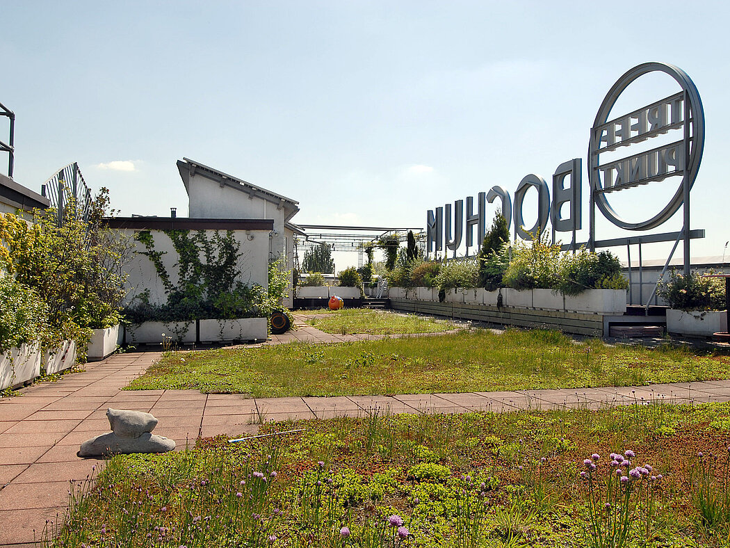 Begrüntes Flachdach auf einem Gebäude in Bochum