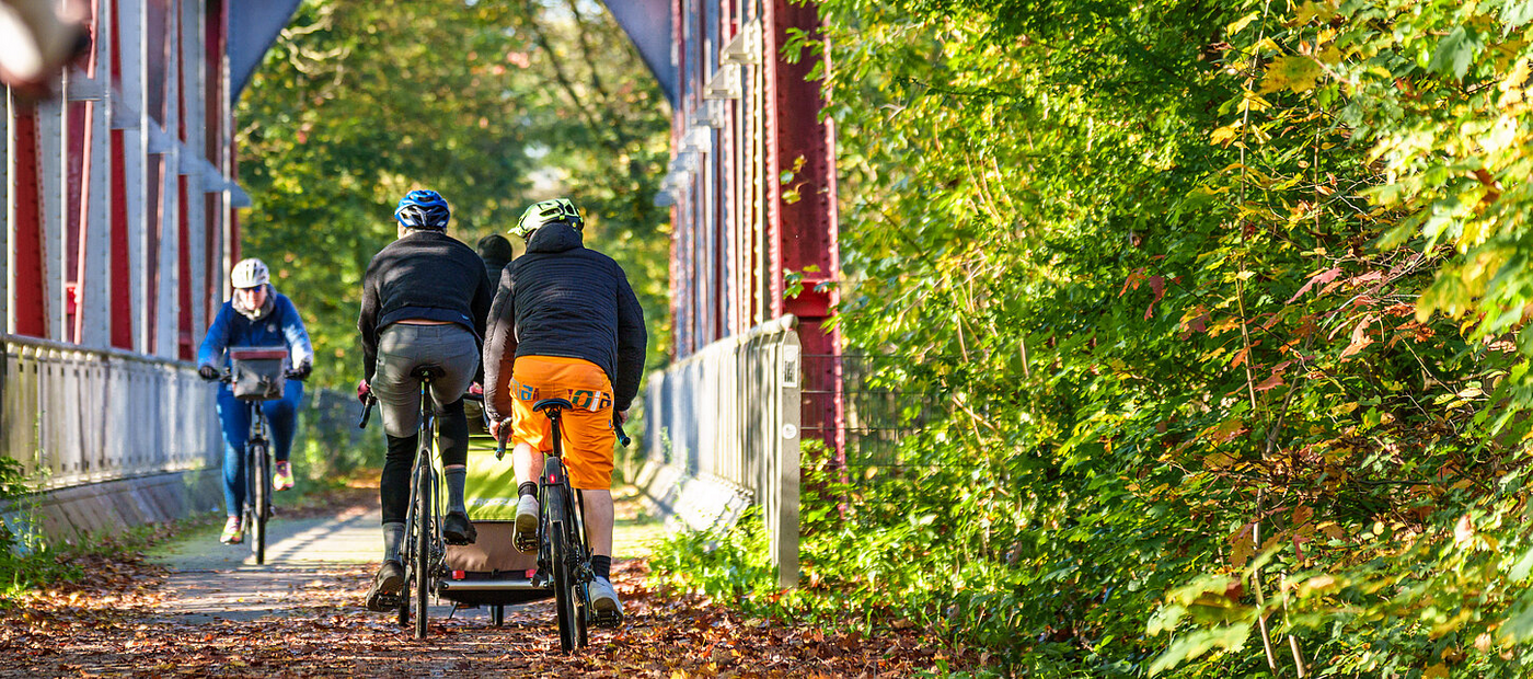 Radeln im bunten Herbstlaub: Das macht Spaß.