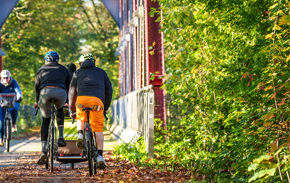 Radeln im bunten Herbstlaub: Das macht Spaß.