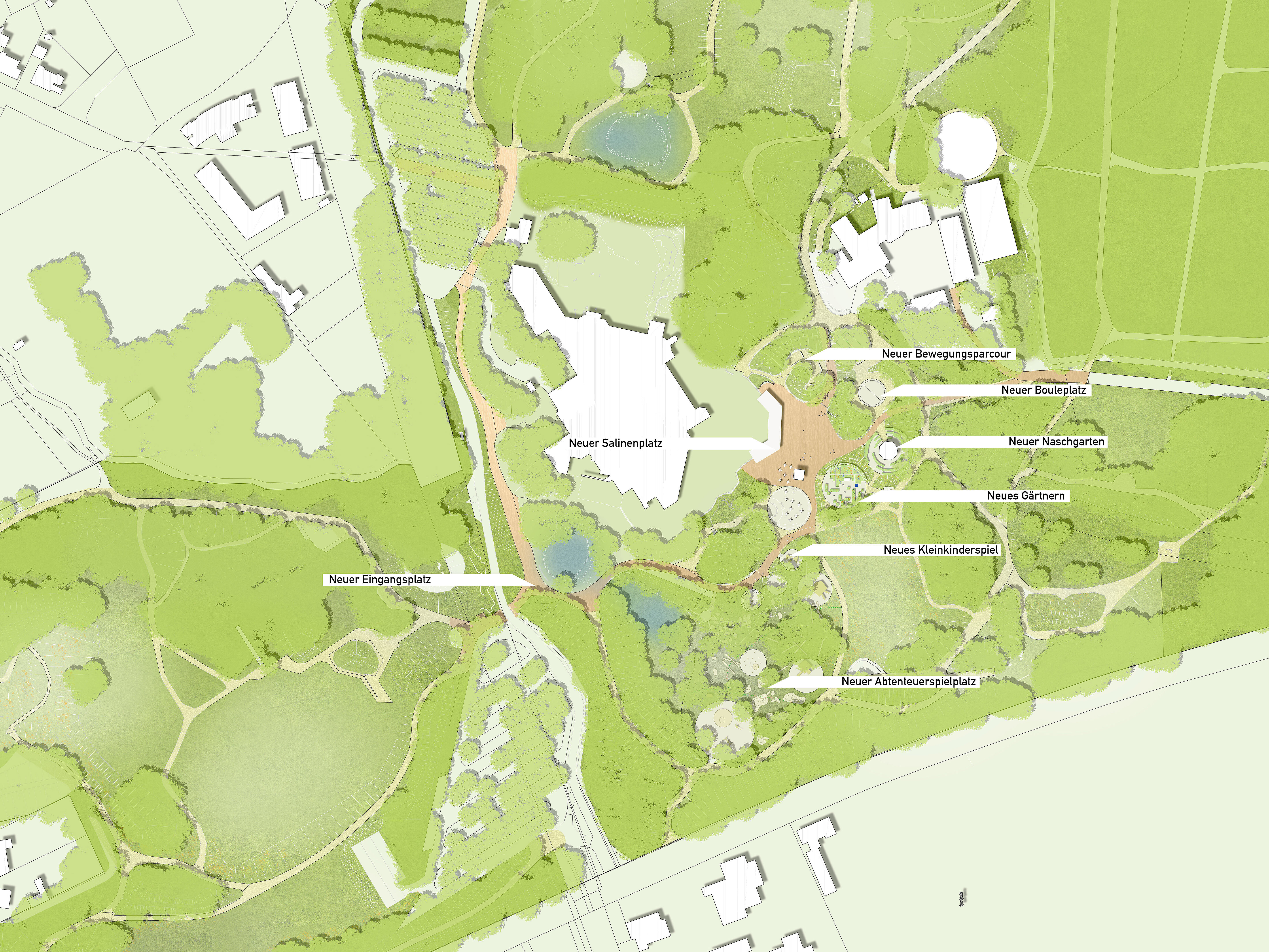 Ausschnitt des Übersichtsplans Revierpark Mattlerbusch. Grafik: Landschaft planen + bauen