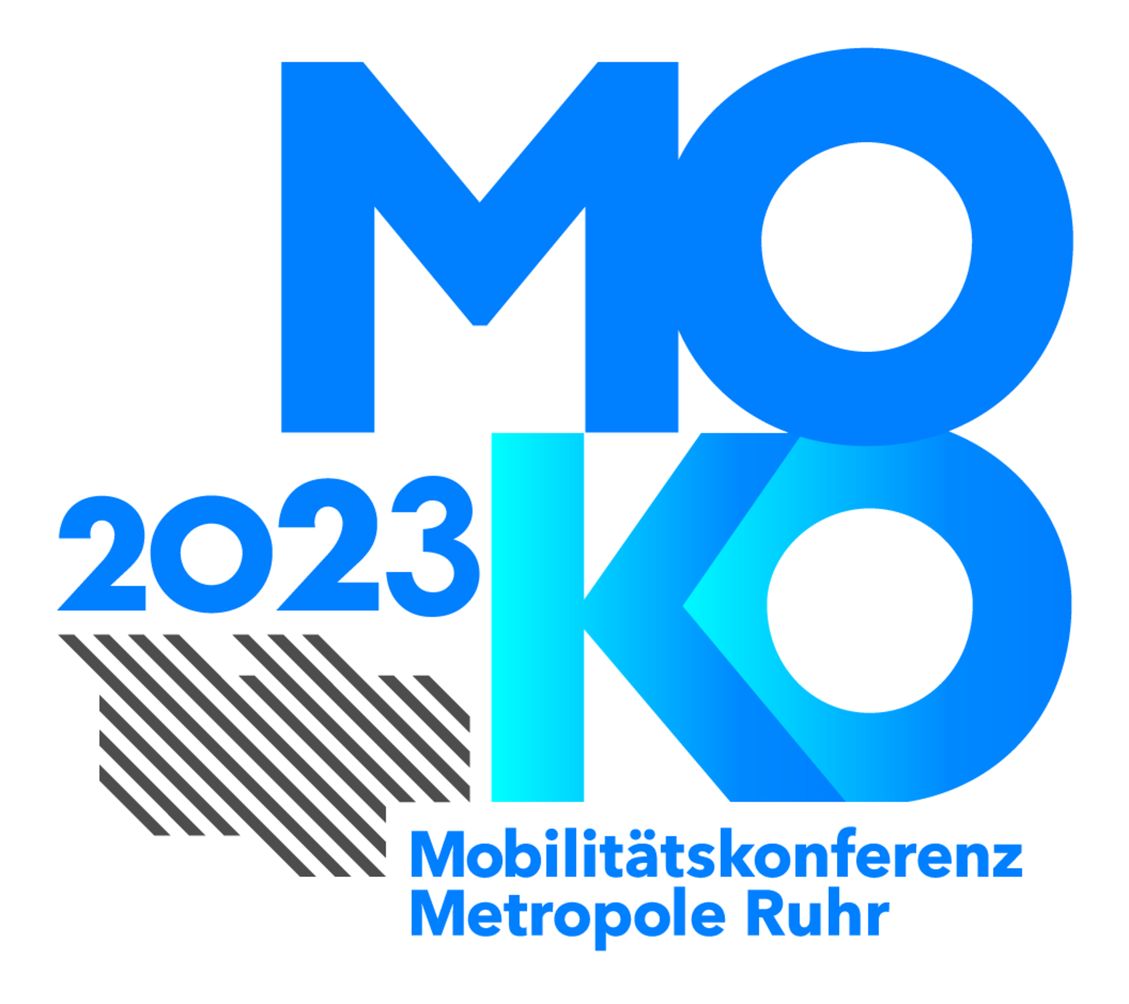 Logo zur Mobilitästkonferenz in blau mit Schriftzug MOKO 2023