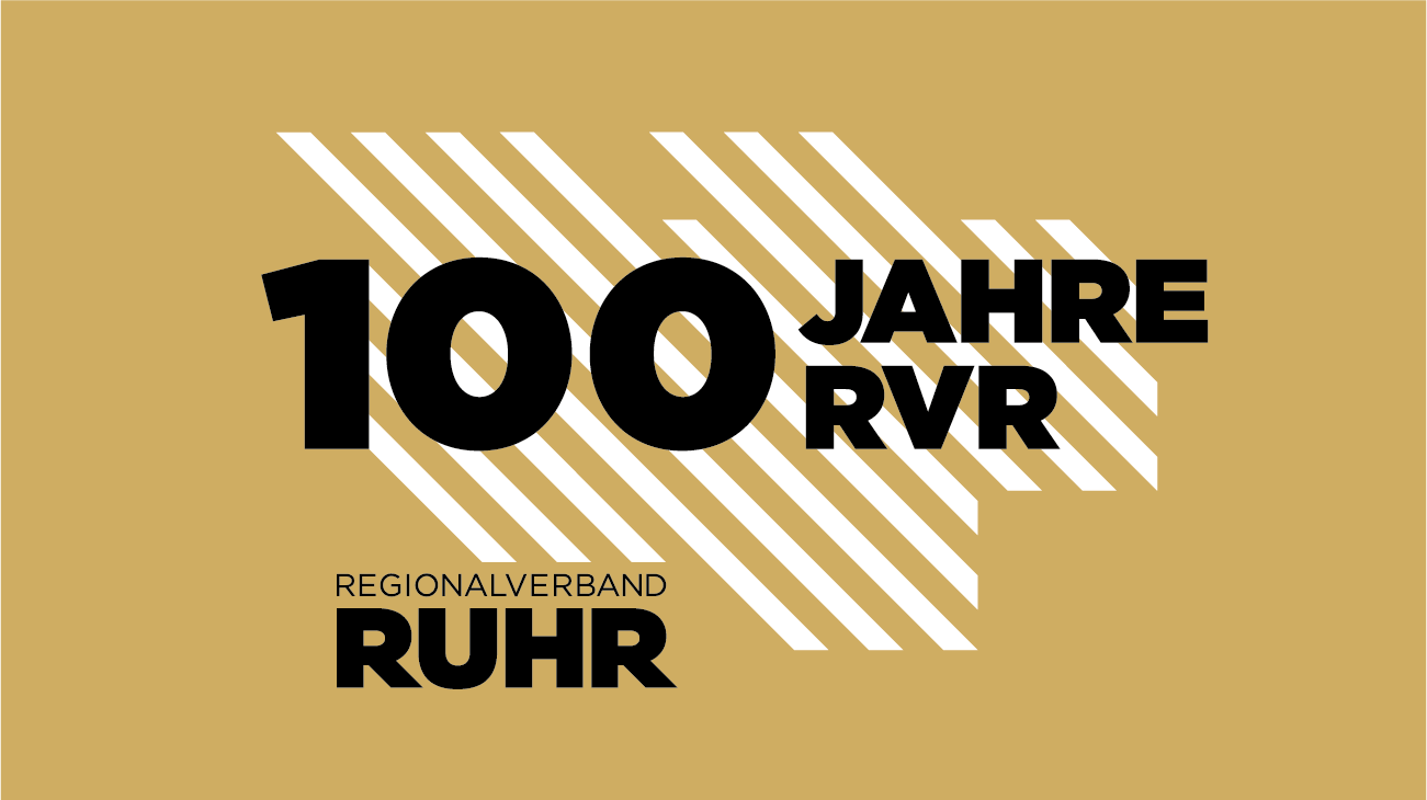 Logo mit Schriftzug 100 Jahre RVR in schwarz-weiß-gold