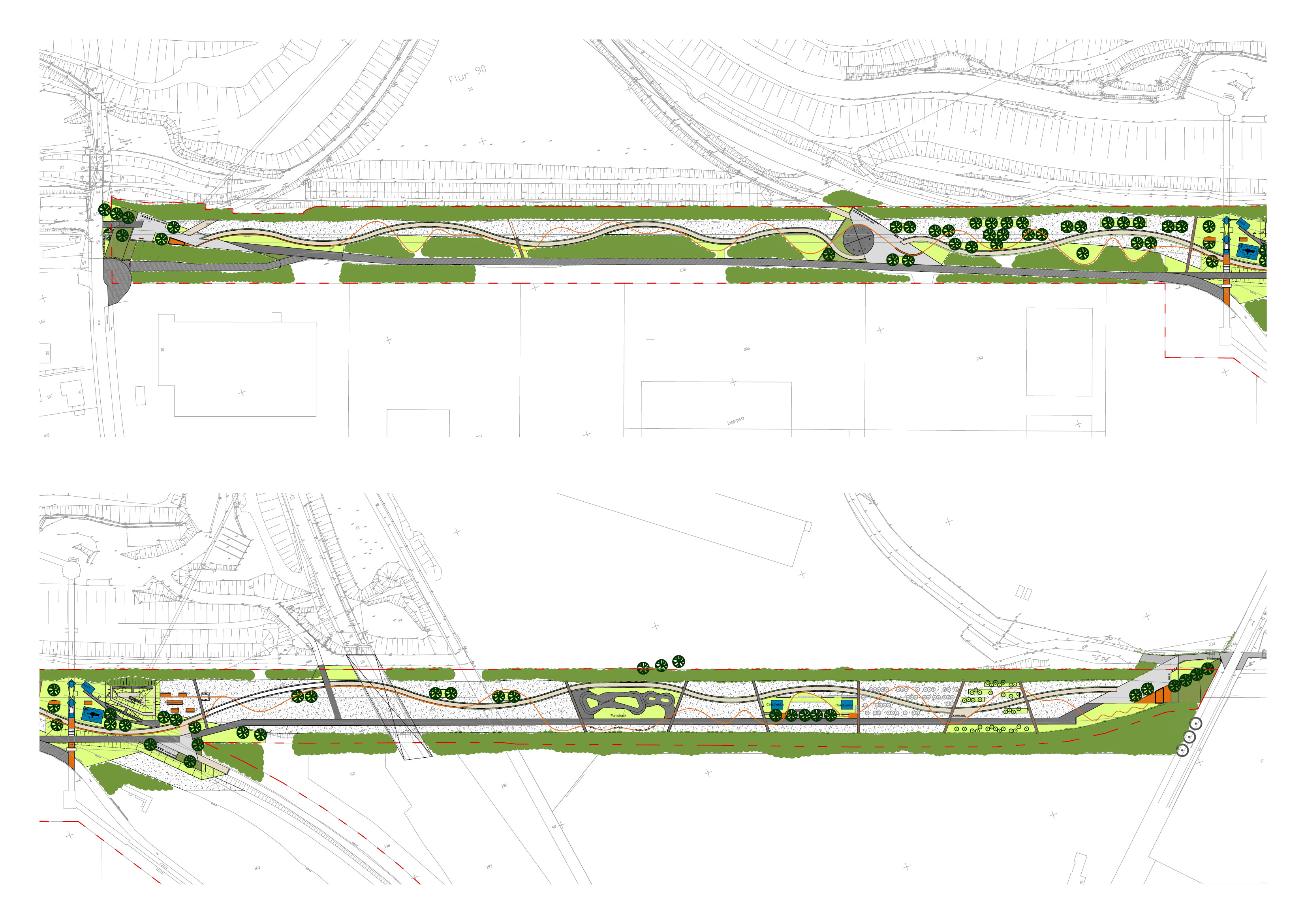 Planungsstand AktivLinearPark, März 2021.