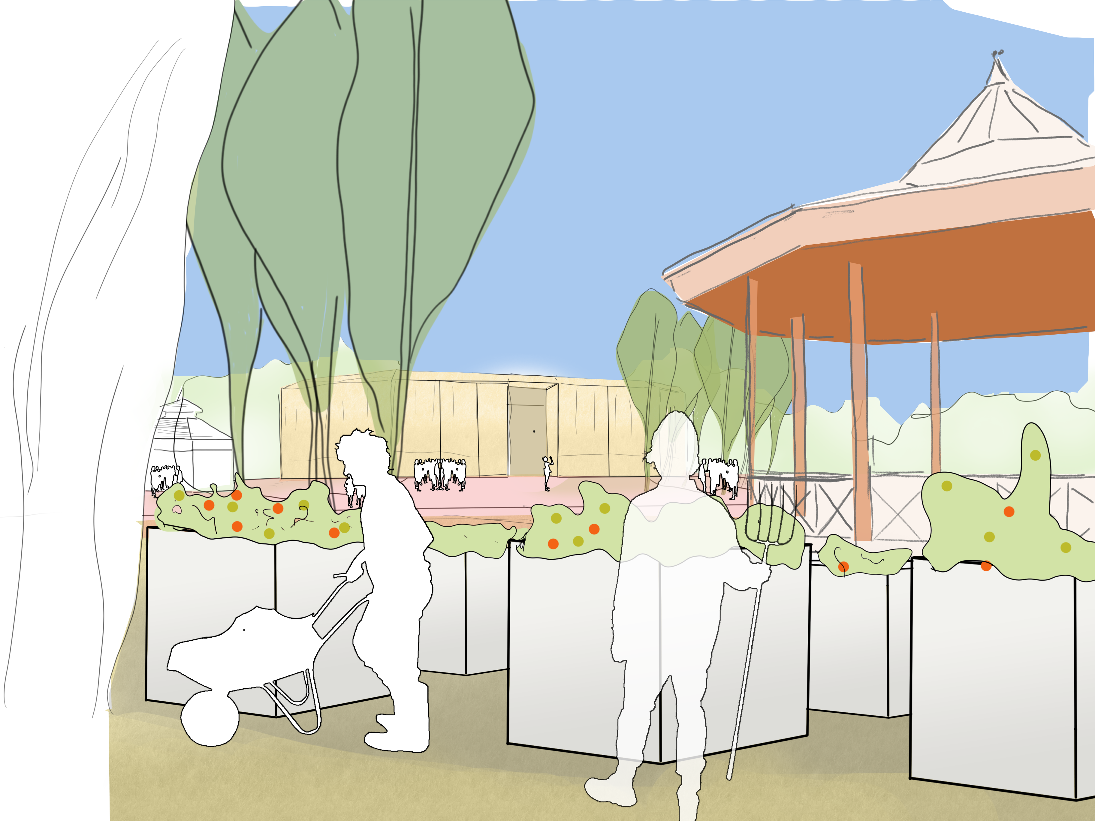 Urban Gardening im Revierpark Mattlerbusch. Grafik: Landschaft planen + bauen