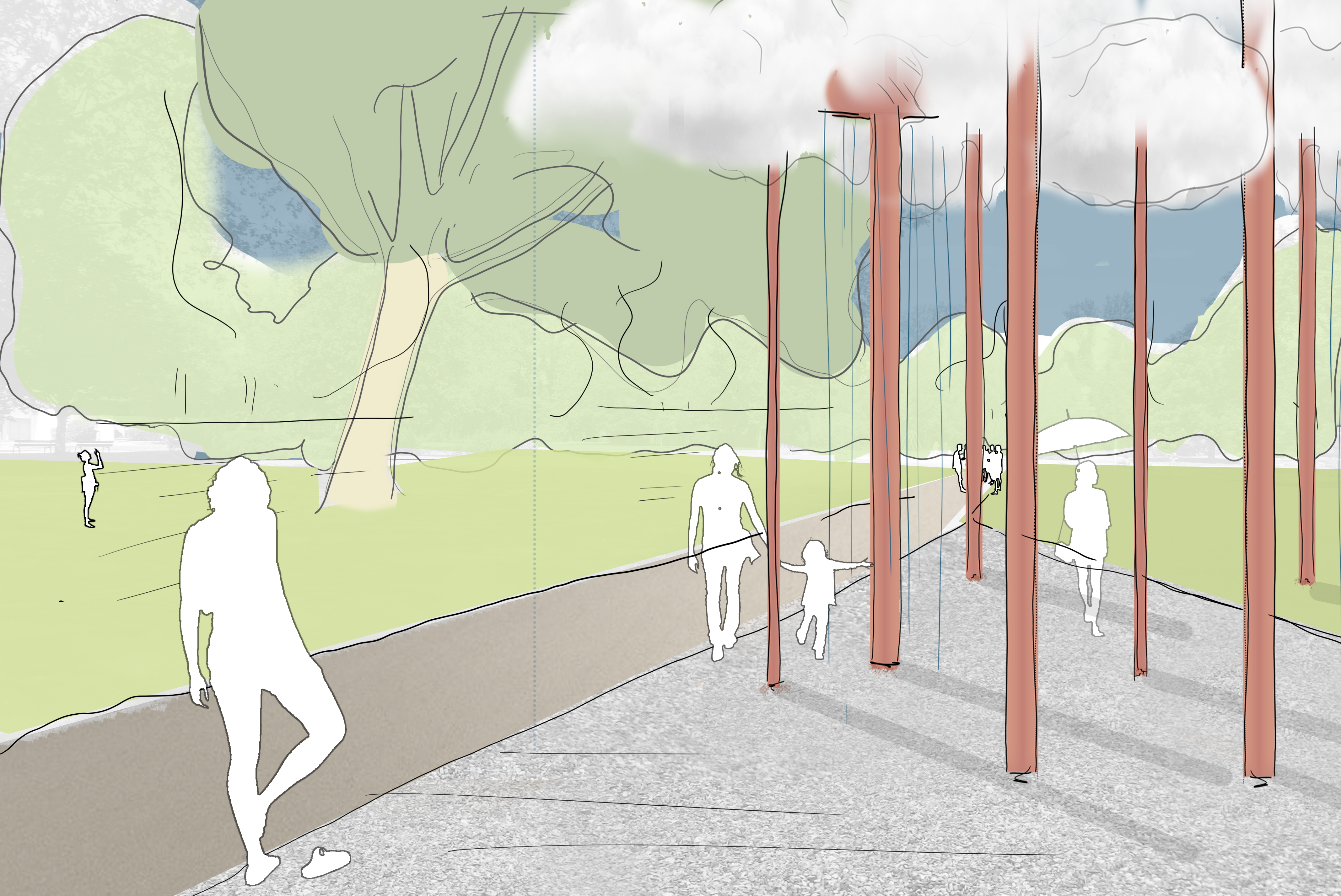 Regenwasserspielplatz. Grafik: Landschaft planen + bauen