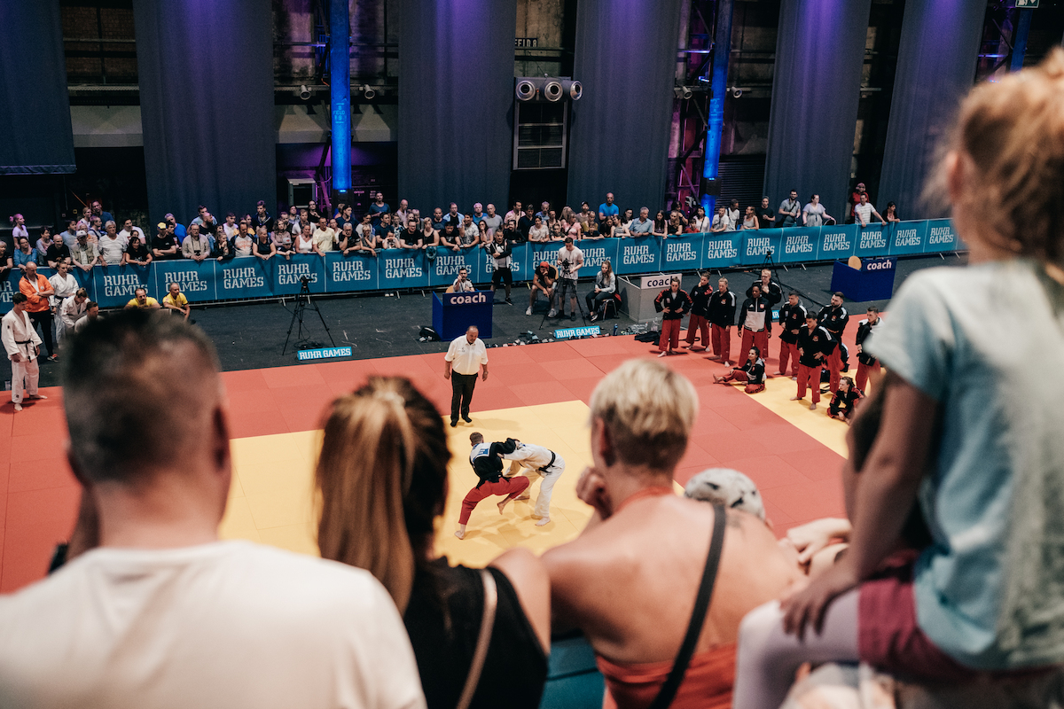 Judo-Wettkampf bei den Ruhr Games 2019 im Landschaftspark Duisburg-Nord.