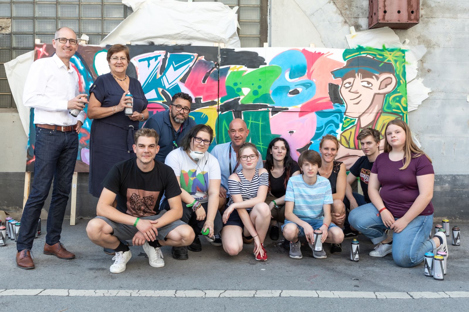 RVR-Regionaldirektorin Karola Geiß-Netthöfel zu Besuch beim Kunstcamp 2019.
