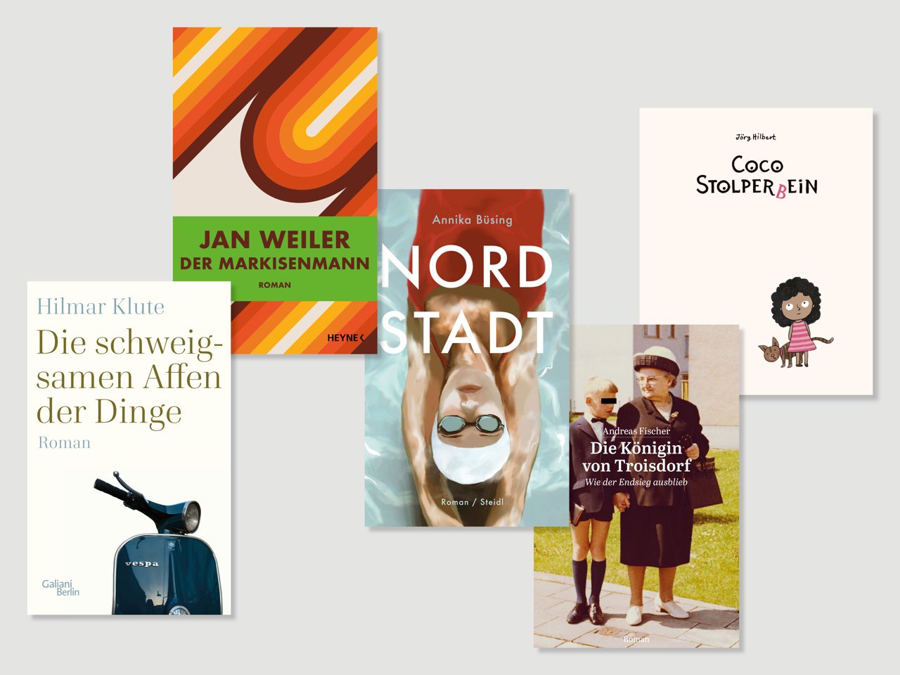 Collage Titelseiten zur Shortlist des Literaturpreises Ruhr 2022.