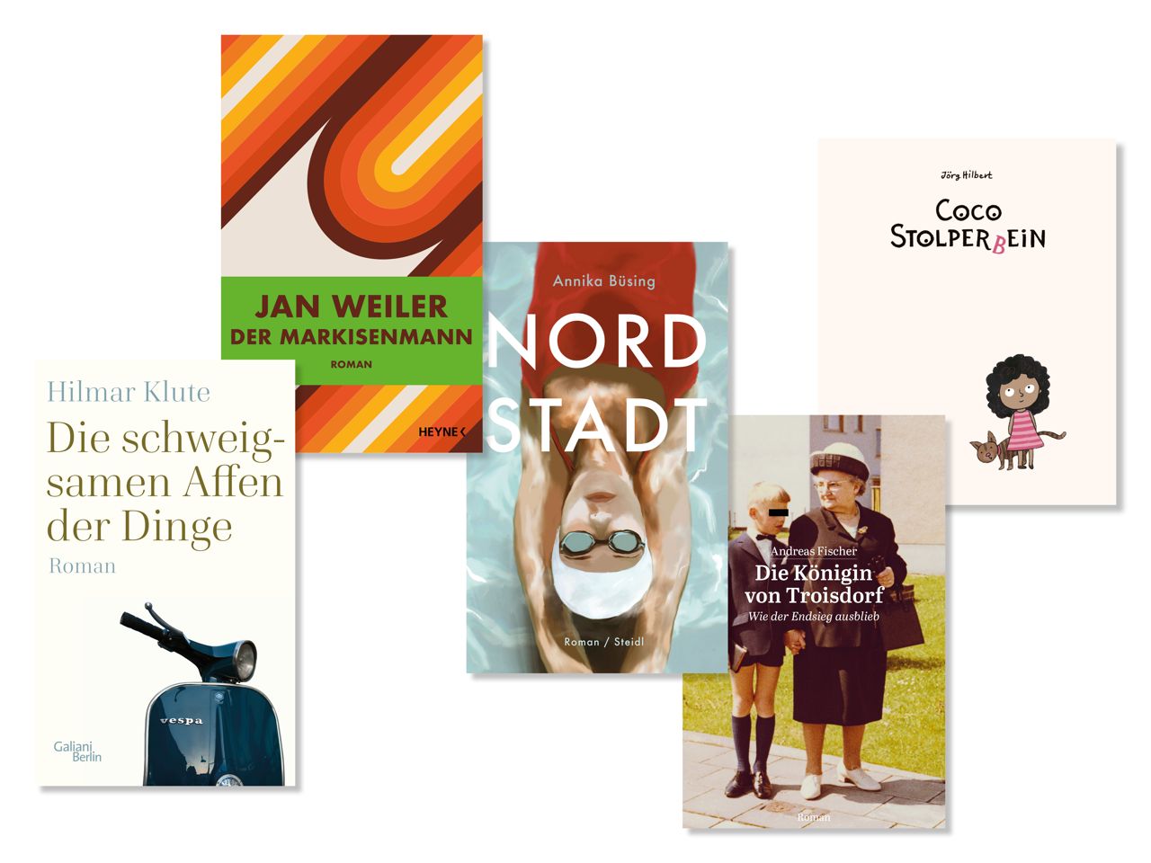 Collage Titelseiten zur Shortlist des Literaturpreises Ruhr 2022.