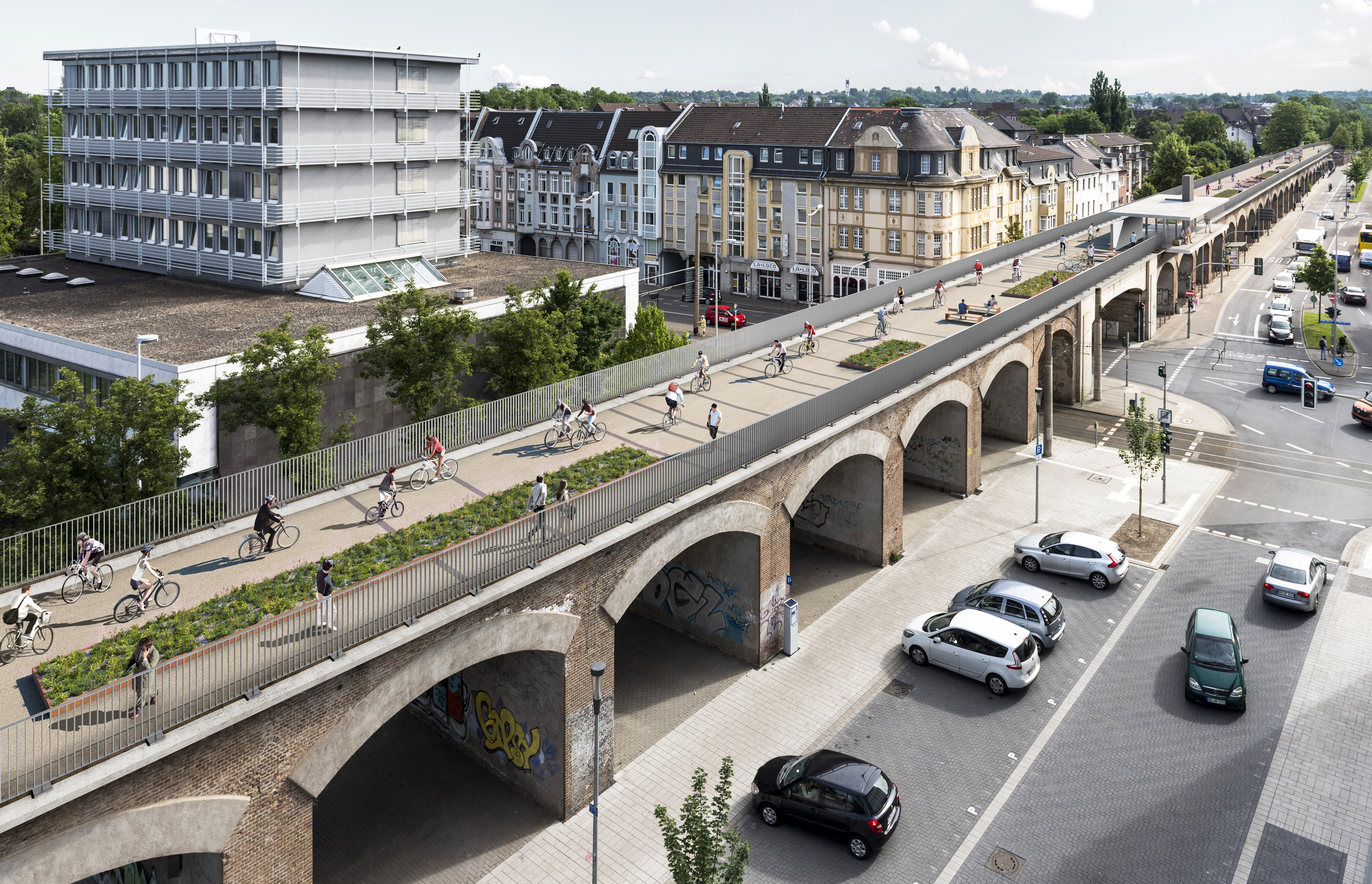 Stadtviadukt in Mülheim. Illustration: P3/AGFS