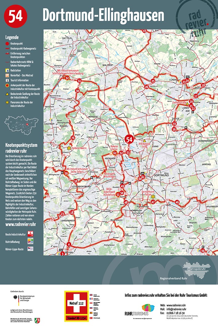 Beispiel für die Standard-Beschilderung - hier in Dortmund-Ellinghorst. Größe des Schildes: 0,75 x 0,50 Meter. Abb.: RVR