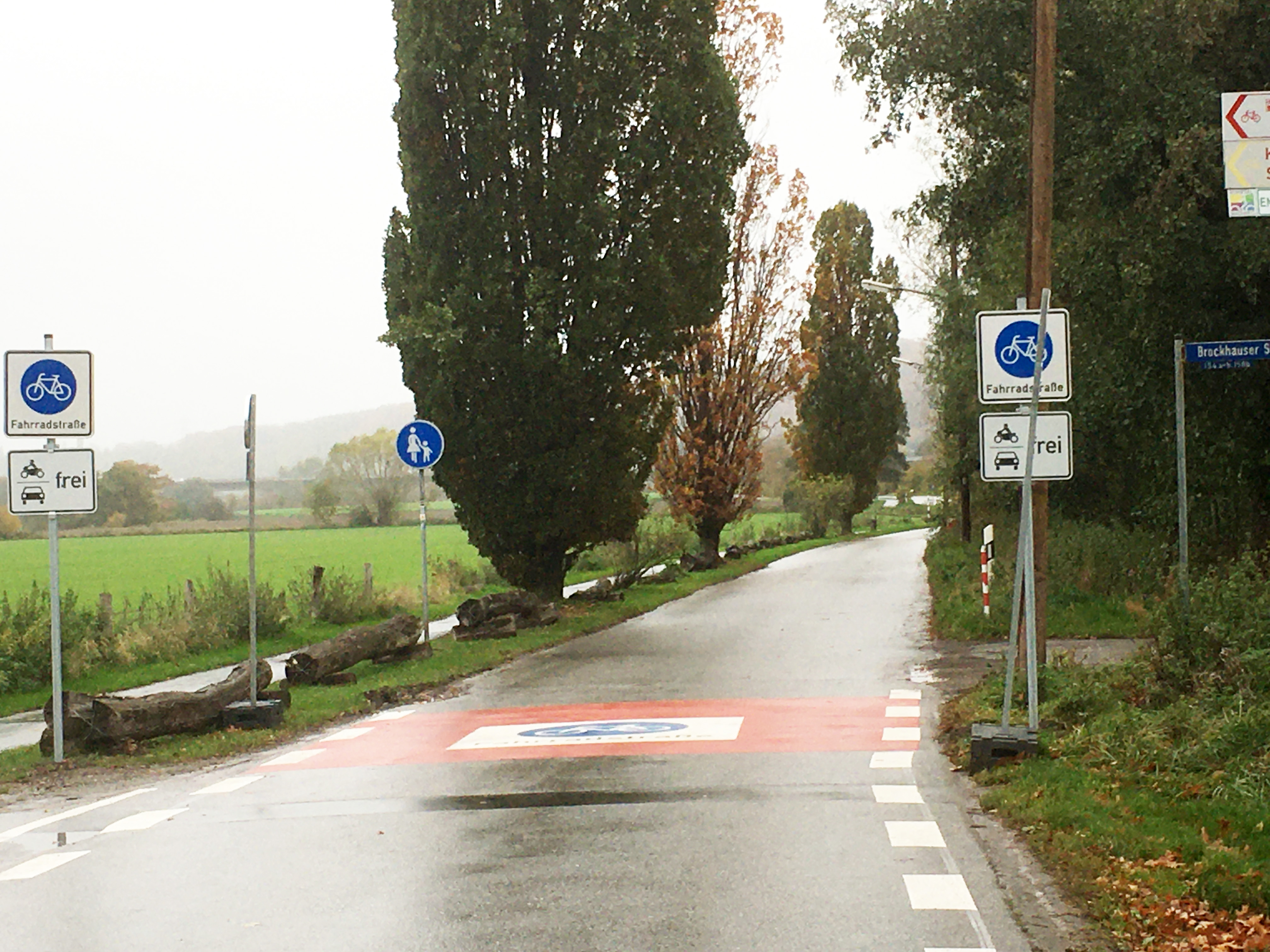 Ruhrtalradweg nach dem Umbau der Brockhauser Straße in Bochum-Stiepel zur Fahrradstraße.