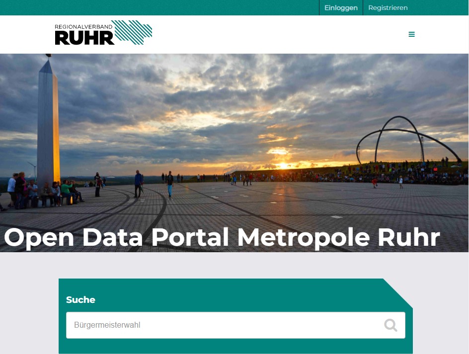 Screenshot Open Data Portal Metropole Ruhr.