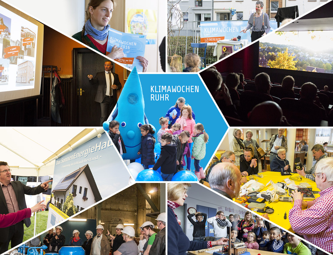 Collage zeigt die Highlights der Klimawochen Ruhr