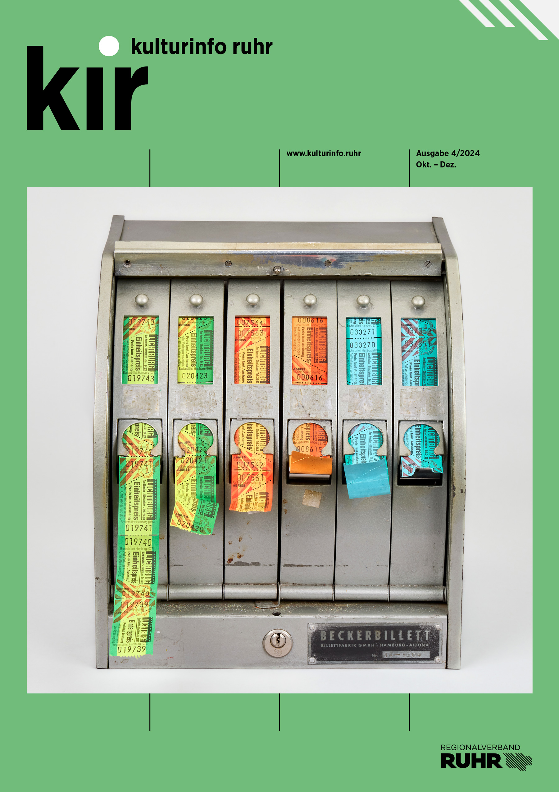 Cover der Kulturinfo Ruhr zeigt einen alten Ticketautomaten.