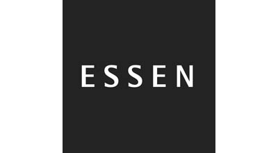 Das Logo der Stadt Essen – Quadrat mit Schriftzug Essen – in s/w