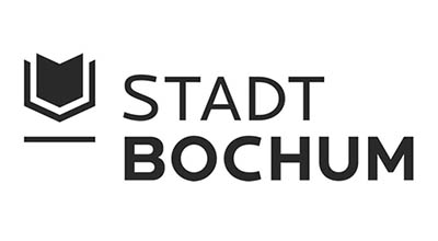 Das Logo der Stadt Bochum mit Buch-Symbol in s/w