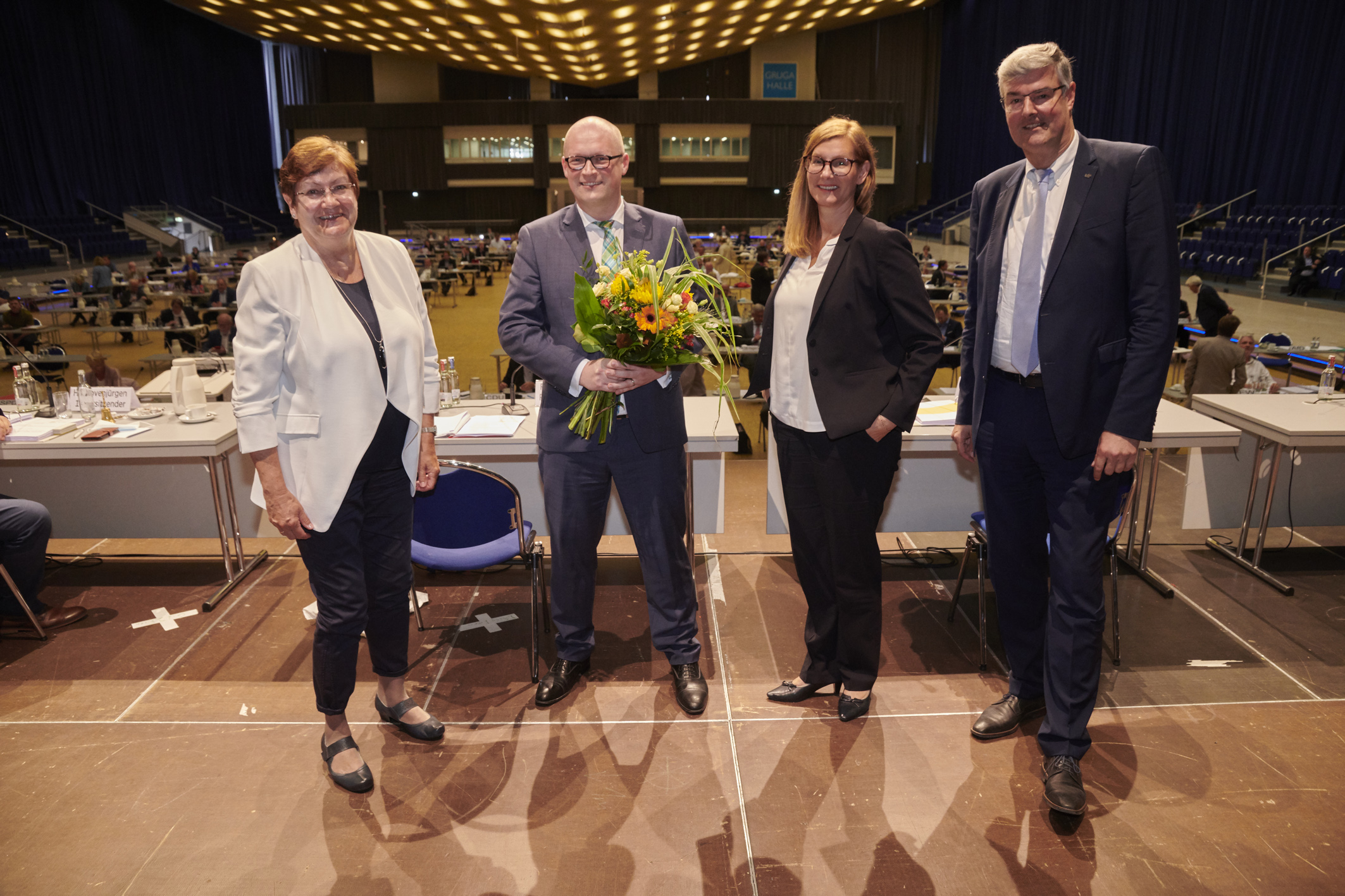 v.l.n.r.: RVR-Regionaldirektorin Karola Geiß-Netthöfel, Stefan Kuczera (Beigeordneter Planung), Nina Frense (Beigeordnete Umwelt und Klima), Markus Schlüter (Beigeordneter Wirtschaft)