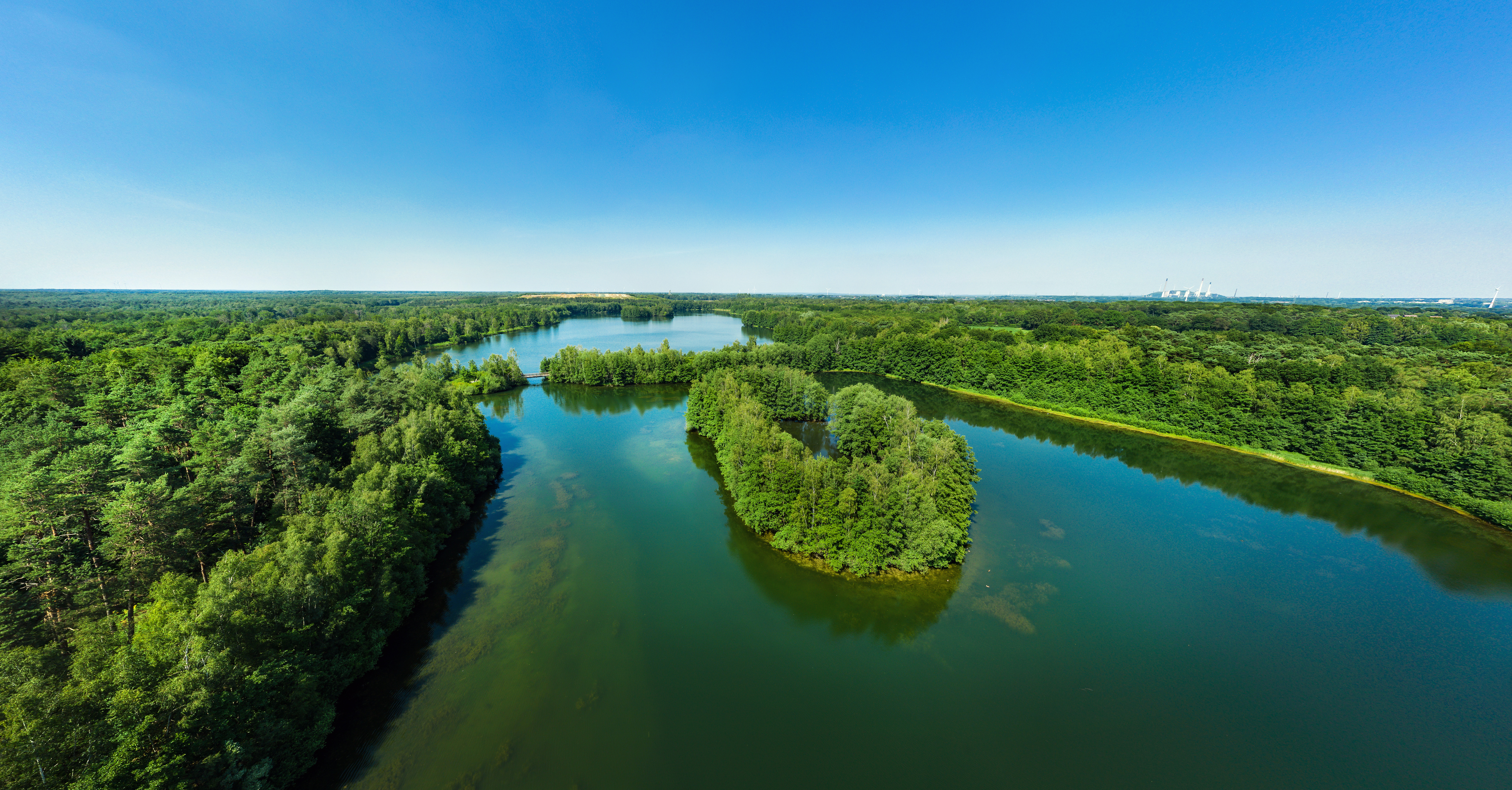 Heidesee beim RVR-Besucherzentrum Heidhof in Bottrop-Kirchhellen.