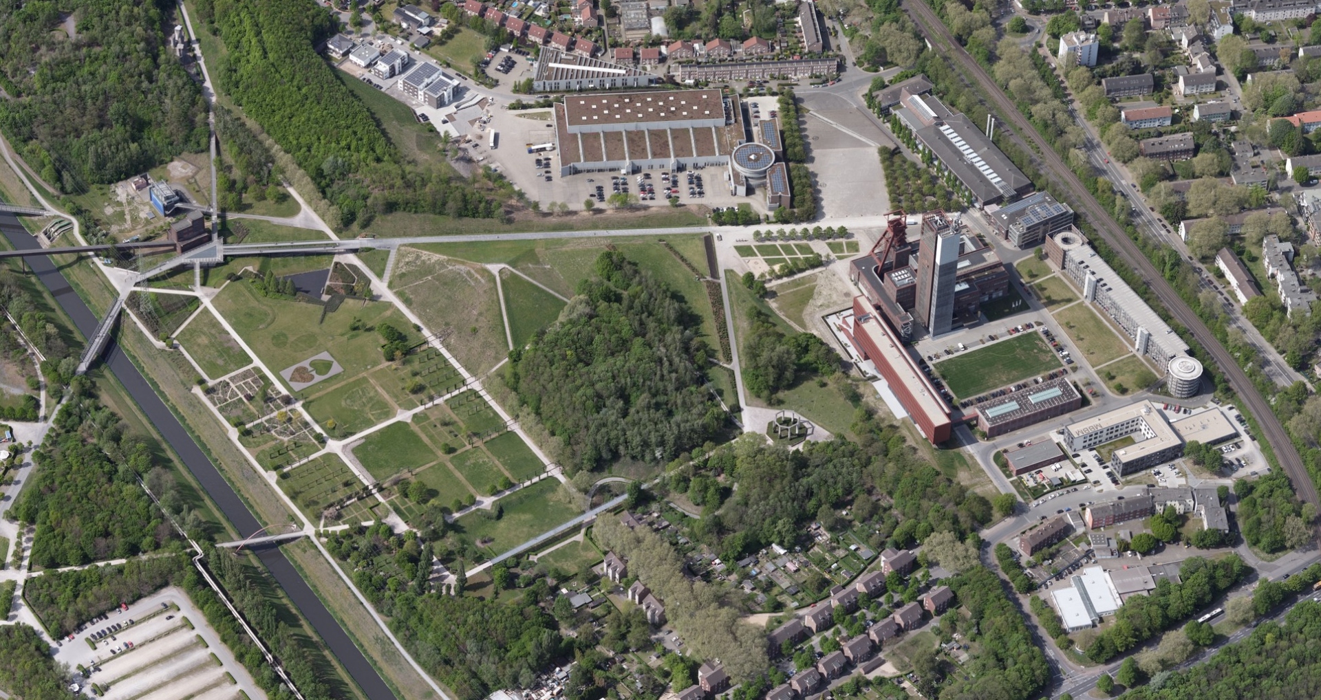 Aus der Vogelperspektive: Der Nordsternpark in Gelsenkirchen.