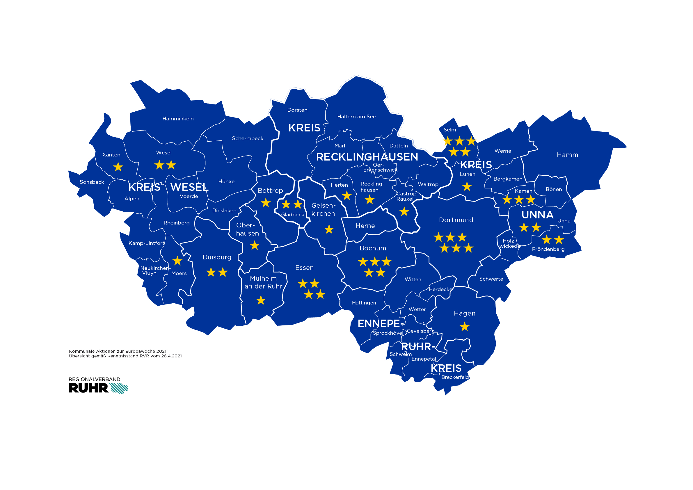 Europawoche im Ruhrgebiet - Karte.