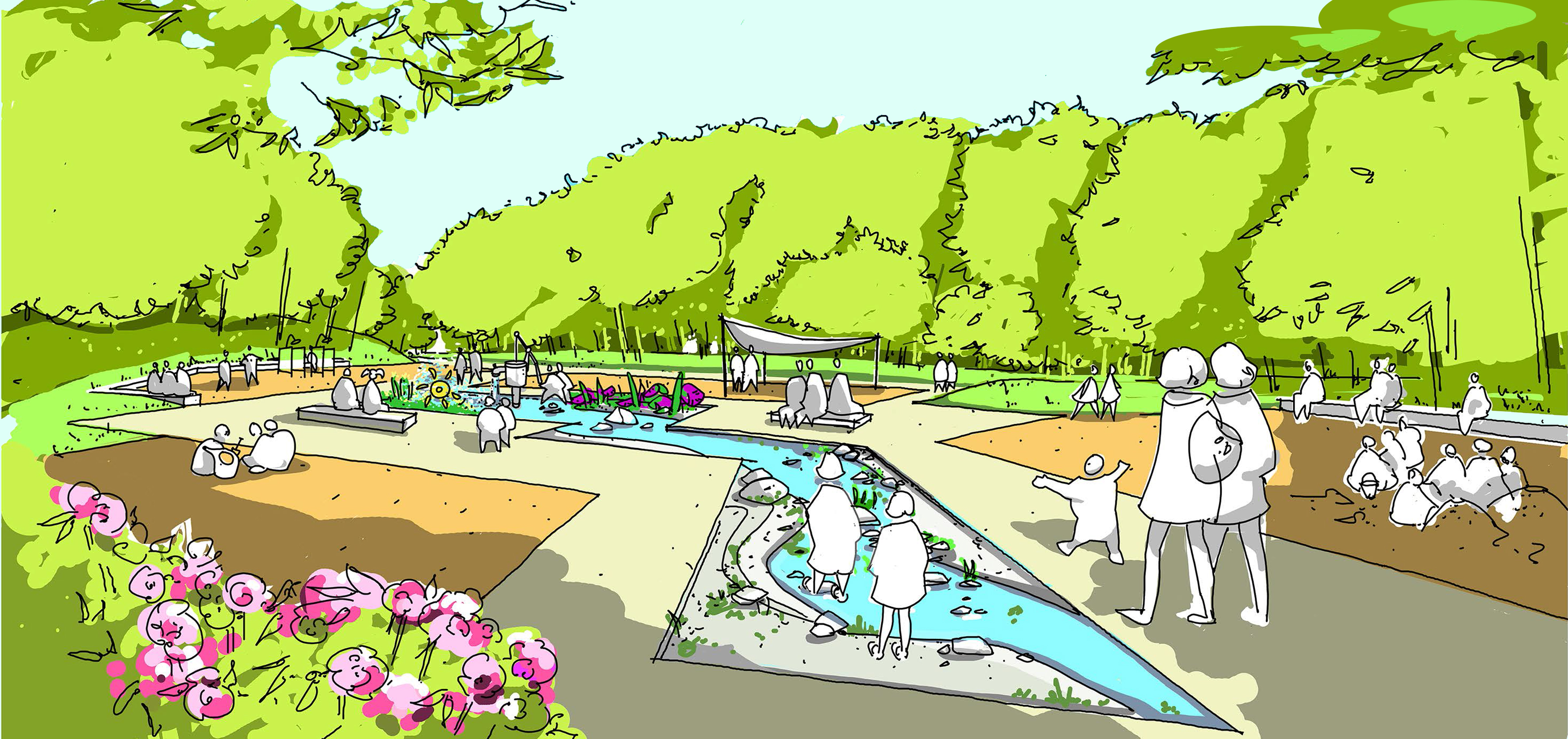 Wasserspielplatz im Revierpark Wischlingen - Entwurf.