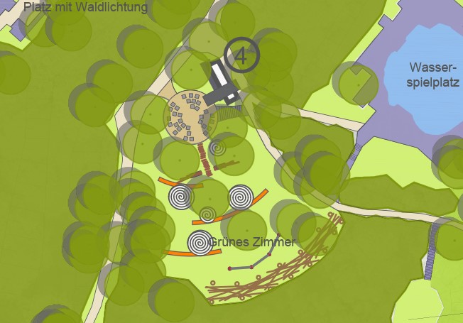 Grünes Zimmer für den Revierpark Vonderort - Entwurf.