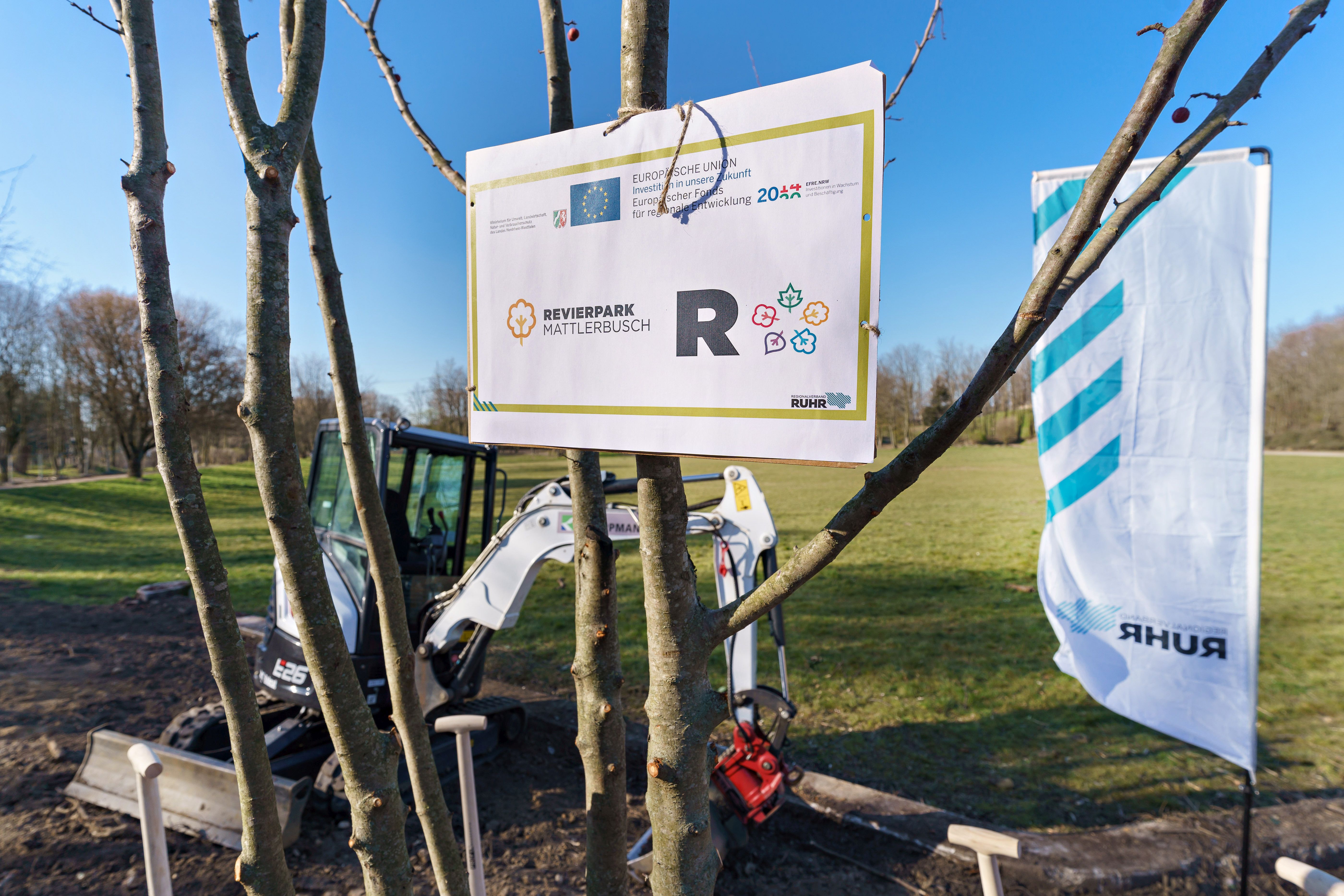 Baumpflanzaktion im Revierpark Mattlerbusch am 18. März 2022.