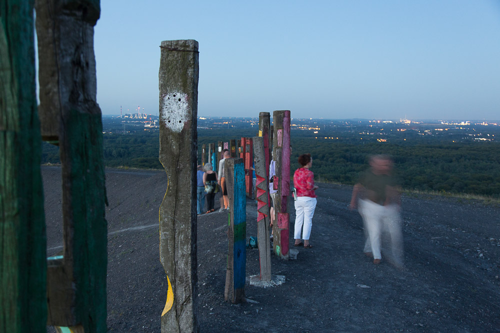 Totems im Sonnenuntergang.